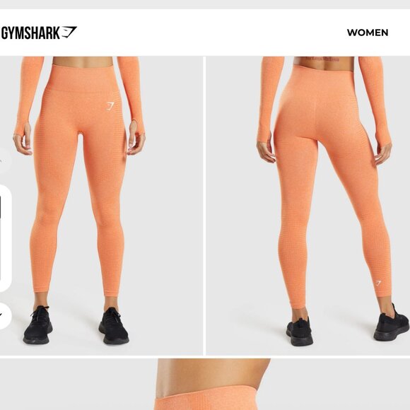 Gymshark Bright Orange DNU Vital Seamless 2.0 Athletic Leggings EUC X-Small - Picture 10 of 10